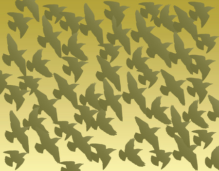 Vector background of a flock of birdsのイラスト素材