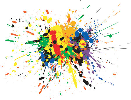 Vector design of colorful paint spill grungeのイラスト素材