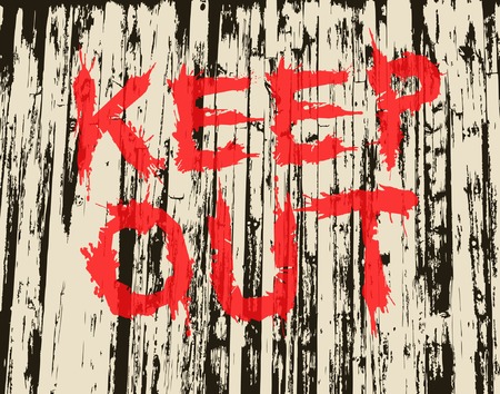 Vector illustration of grungy painted keep out signのイラスト素材