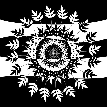 Editable, vector design of a black and white rosetteのイラスト素材