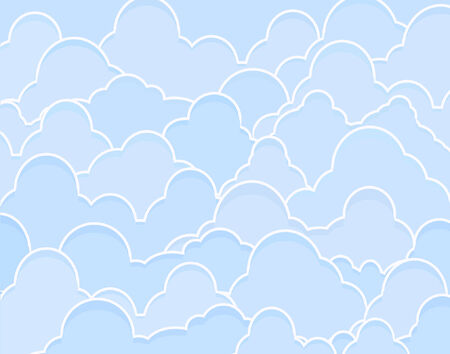 Background editable vector illustration of blue cumulus cloudsのイラスト素材