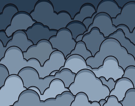 Editable vector illustration of dark heavy cloudsのイラスト素材