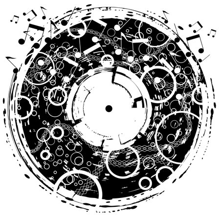 Abstract vector music design with all elements as separate editable objectsのイラスト素材