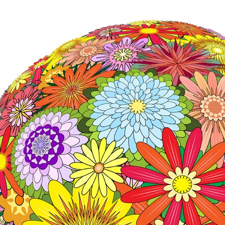 Editable vector illustration of a large bunch of mixed flowersのイラスト素材