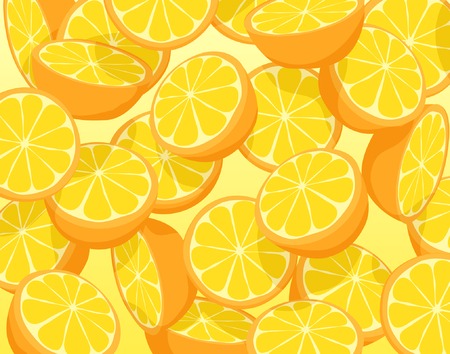 Editable vector illustration of falling sliced orangesのイラスト素材