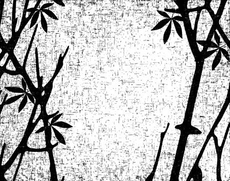 Editable vector illustration of branches and grunges のイラスト素材