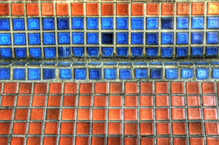 Pattern of small tiles from a temple wallの写真素材