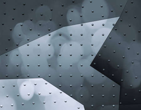 Abstract illustrated background of rivets in metal platesの写真素材