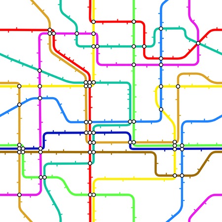 Seamless editable vector tile of a generic subway mapのイラスト素材