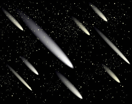 Editable vector illustration of meteors and starsのイラスト素材