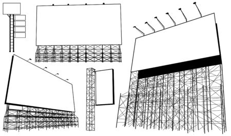 Set of blank editable vector roadside advertisement signsのイラスト素材