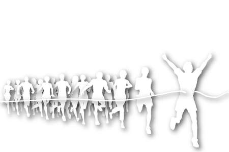 Cutout illustration of the winner of a raceの写真素材