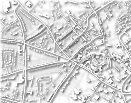 Illustration of a detailed generic street map without namesの写真素材