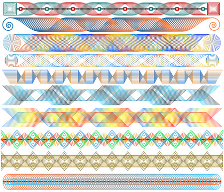 Set of colorful editable strips made using unexpanded blendsのイラスト素材