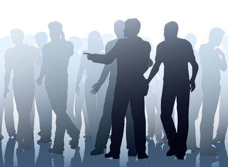 Editable  illustration of two men working together as pickpocketsのイラスト素材