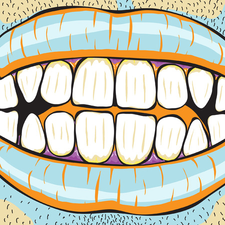 Editable vector illustration of a man's mouthのイラスト素材