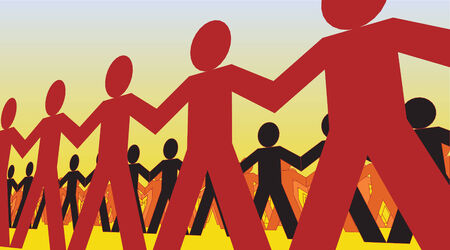 Editable  illustration of lines of paper menのイラスト素材