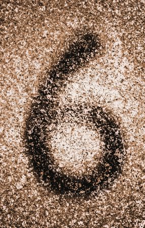 High resolution background of the number six imprinted on graniteの写真素材