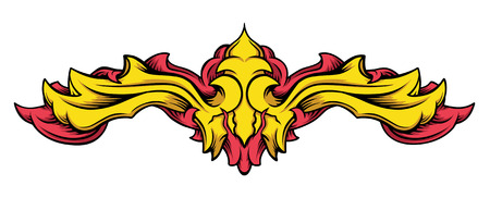 Abstract design as scroll or heraldic elementのイラスト素材