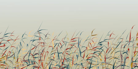 Editable silhouette of a colorful reed fringeのイラスト素材