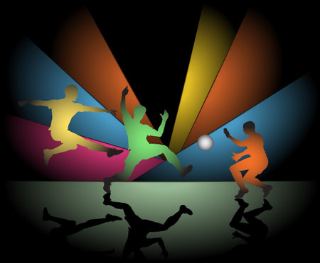 Editable illustration of a football game under lightsのイラスト素材