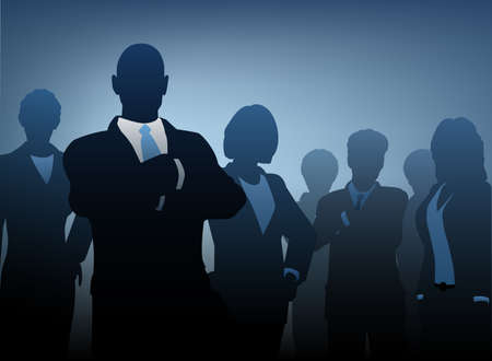 silhouettes of a business teamのイラスト素材
