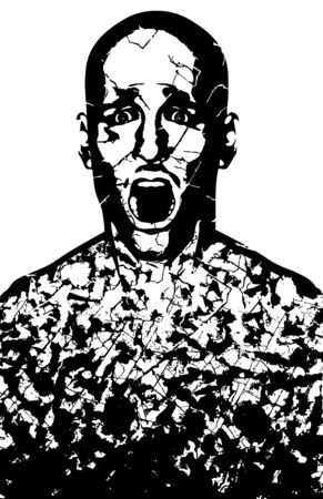 a man breaking apartのイラスト素材