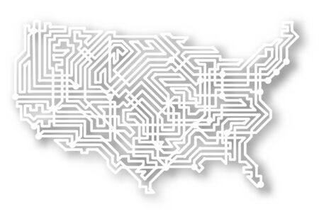 map of the USA with background shadow made using a gradient meshのイラスト素材