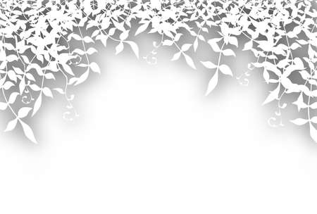 Editable vector illustration of bushy white foliage cutout with background shadow made using a gradient meshのイラスト素材