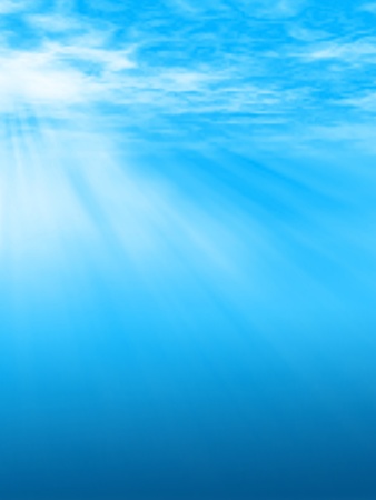Editable vector illustration of sunlight beams underwater or through clouds made using a gradient meshのイラスト素材
