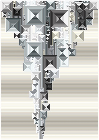 Editable  abstract design of smoke made with unflattened lines enabling easy line thickness changesのイラスト素材