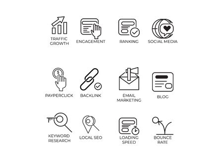 SEO Icon Set Vector Template EPS 10のイラスト素材