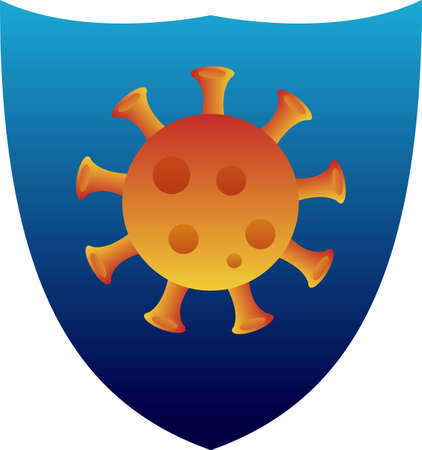 Coronavirus Protection Shield Vector Iconのイラスト素材