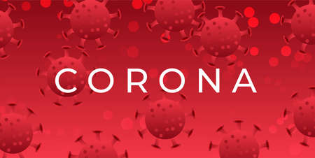 Corona Virus Red Realistic 3D Abstract Backgroundのイラスト素材