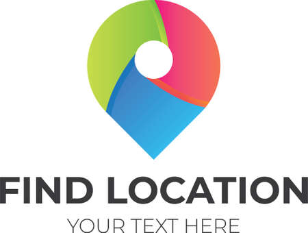 Location Mark Logo Design with Colorful Gradientsのイラスト素材