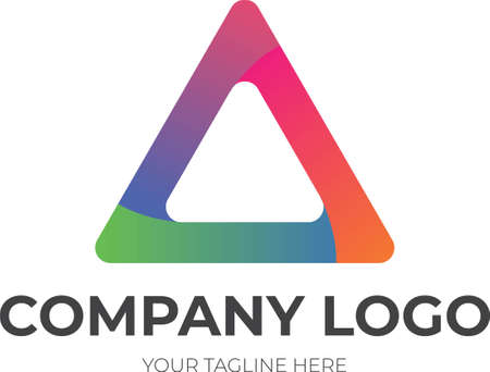 Abstract Triangle Logo Design with perfect color mixのイラスト素材