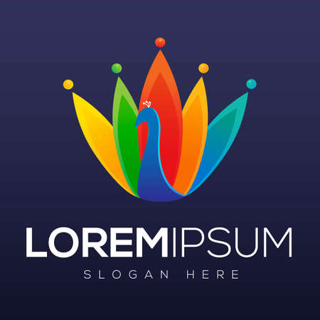 Colorful Abstract Peacock Logo Template	のイラスト素材