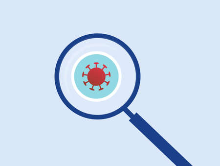 Coronavirus and Magnifying glass Vector Templateのイラスト素材