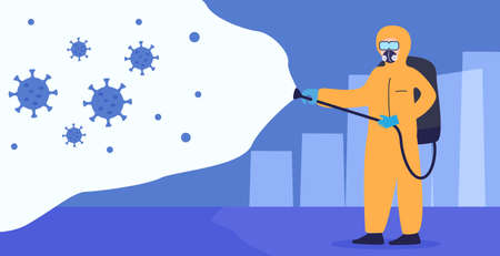 Virus Coronavirus Disinfection Illustration Vector Conceptのイラスト素材