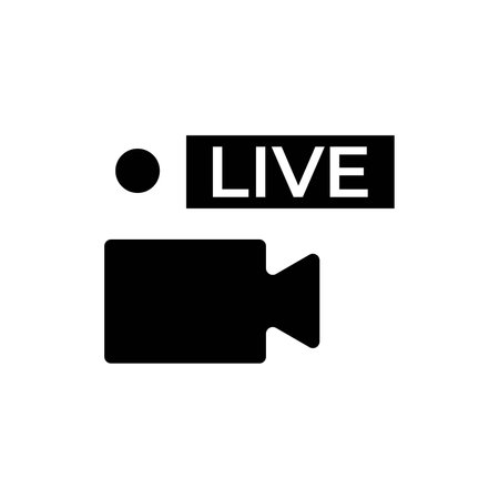 Live video recording icon design premium vector template. Completely editable with isolated backgroundのイラスト素材