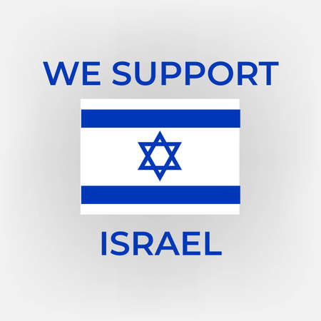 We Support Israel poster design vector. Stand with Israel, Israel protest placard vector illustration. EPS 10 Fileのイラスト素材