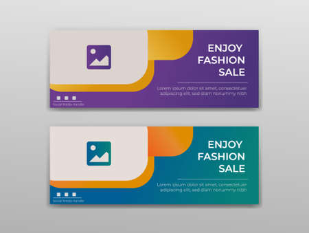 Fashion Social Media cover Page image design. Fashion Social Media Cover design for your internet presence. space for copy and image placement. gradient abstract design. Social Media Cover for all social handleのイラスト素材