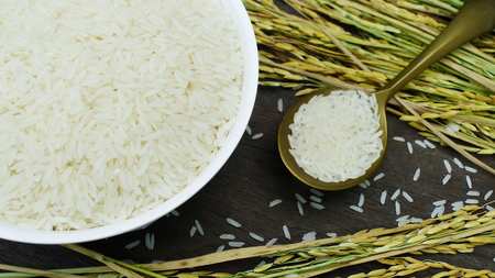 Showing Thai rice grain characteristicsの写真素材