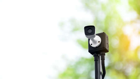 IP CCTV camera or security camera which house owner installed on the ceiling to monitor and to do...