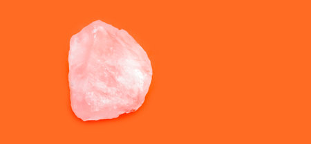 Alum cubes on orange background, concept for herb, bodycare, skincare, waterclear and protect armpit...