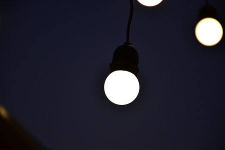 night light from bulbs and bulbs bokeh, soft and blurred image background.の写真素材
