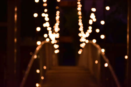 night light from bulbs and bulbs bokeh, soft and blurred image background.の写真素材