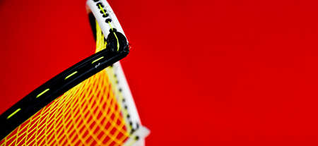 Broken frame racket of badminton sport, soft and selective focus. concept for badminton sports...