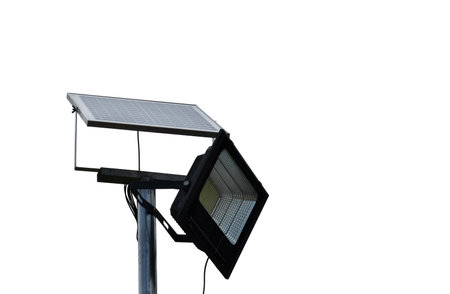 Solar panel isolated on white background with clipping path for save energy.