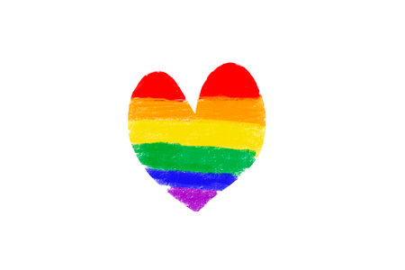 Rainbow heart on a white background. Symbol of LGBT community.の写真素材